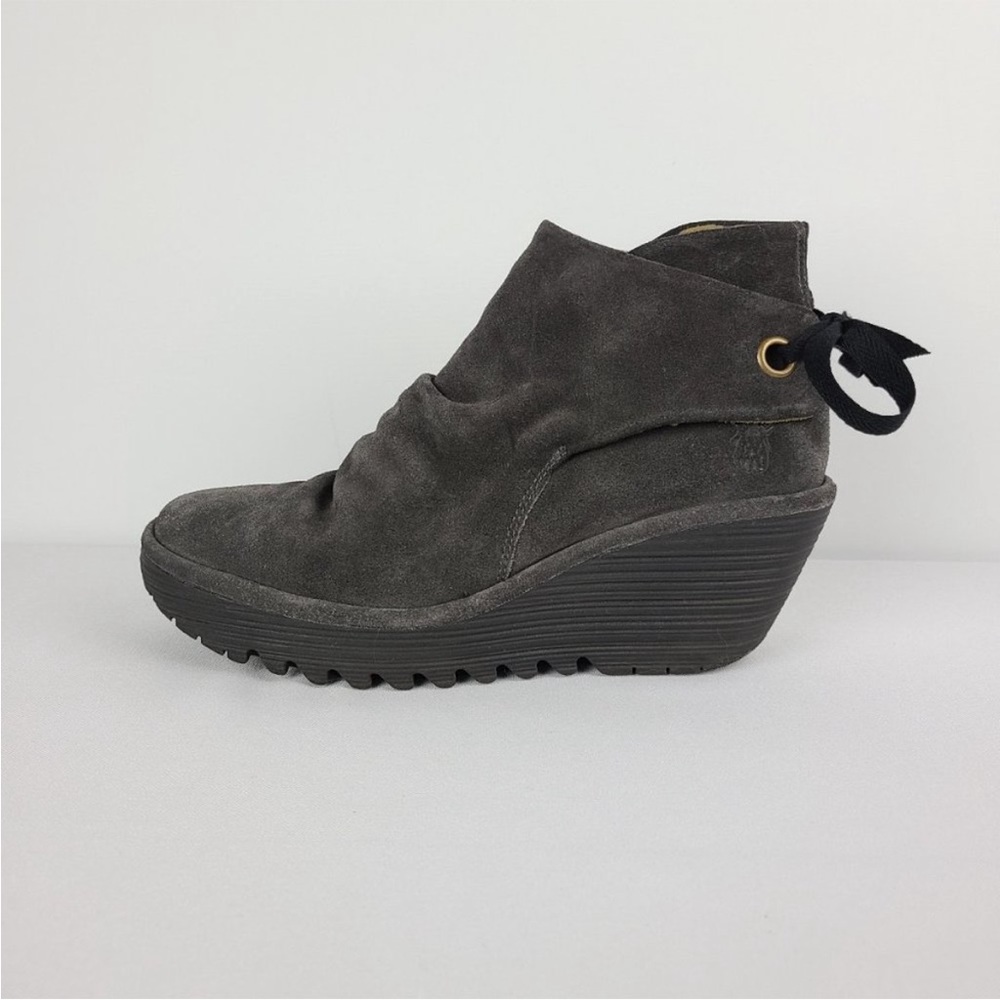 Fly London suede wedge ankle boots